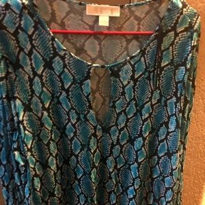 Michael kors womens Xl keyhole teal shirt